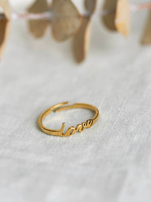 Gold love ring