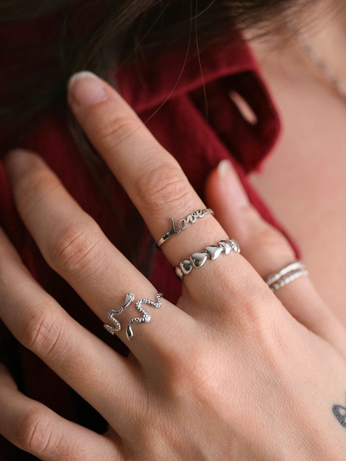 Silver Love ring