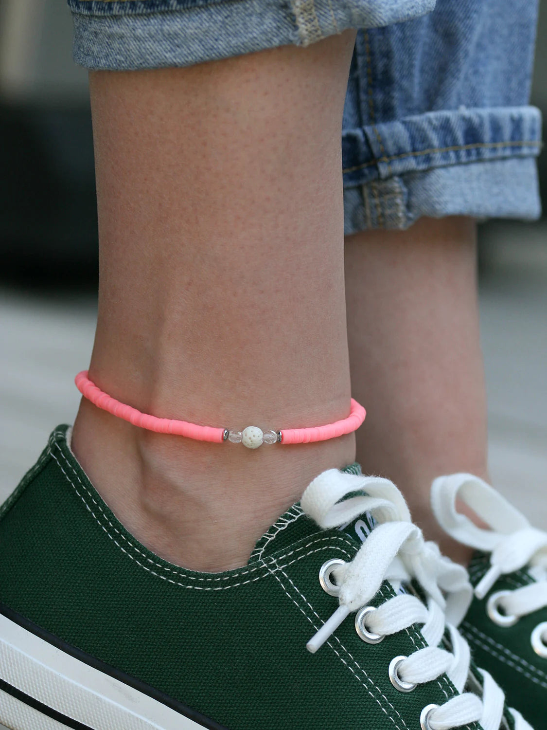 Bracelet de cheville Rétro rosé