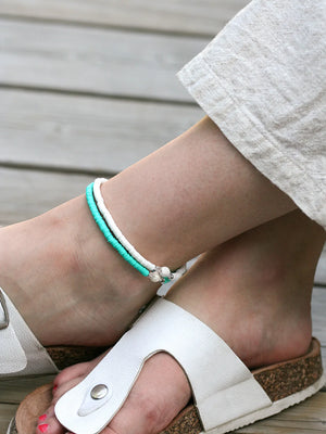 Bracelet de cheville Rétro turquoise