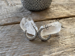 Clous d'oreilles Croissant de lune argent