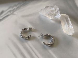 Clous d'oreilles Croissant de lune argent