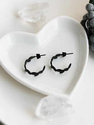 Clous d'oreilles Leaf noir