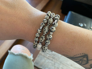 Silver Dalmatian bracelet set