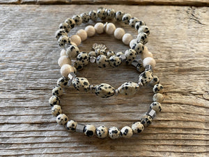 Silver Dalmatian bracelet set